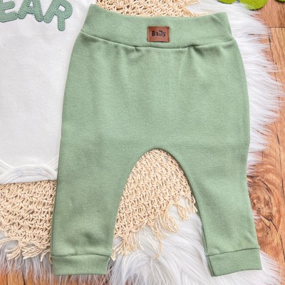 Conj. de Malha 3 peças - Bear - Off White e Verde